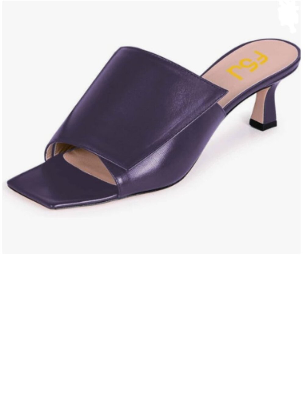 FSJ Purple Vintage Slip-on Sandals Mules Open Toe Slide Slipper Low Heel Shoes